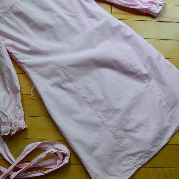 Lilly Pulitzer Pink Pinstripe Ruffle Collar Dress Long Sleeve Size 0 - Picture 13 of 14